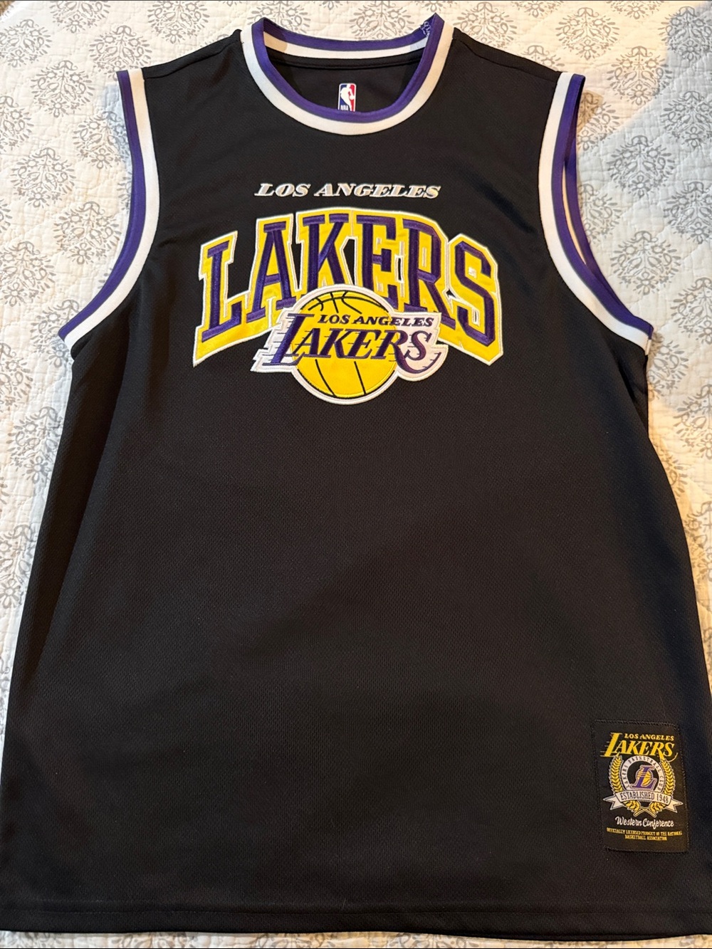 NBA Los Angeles Lakers Black Purple Yellow Jersey- NWOT